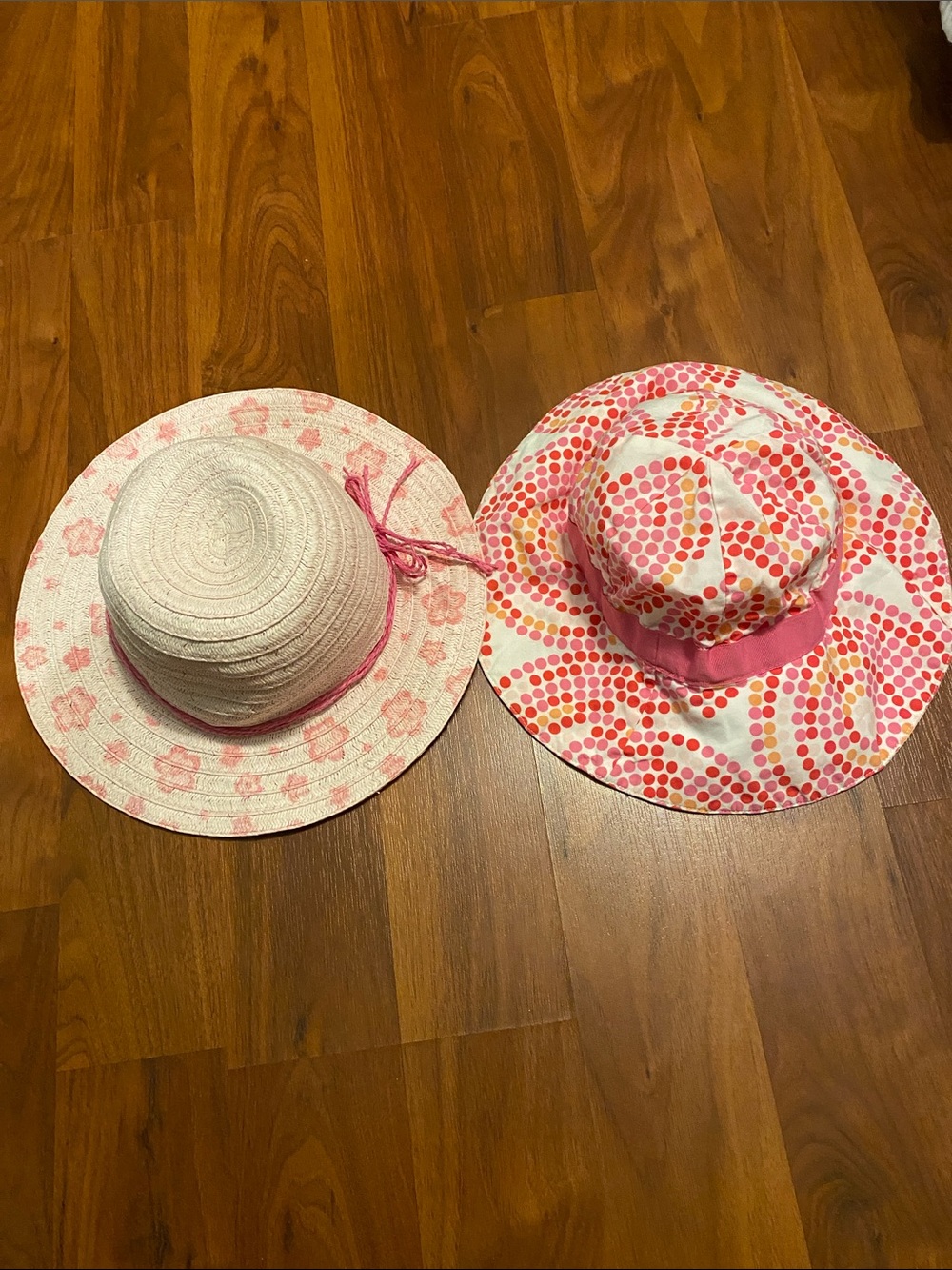 Kids Pink Sun Hat Set– Cute Pink Patterned Summer Hat